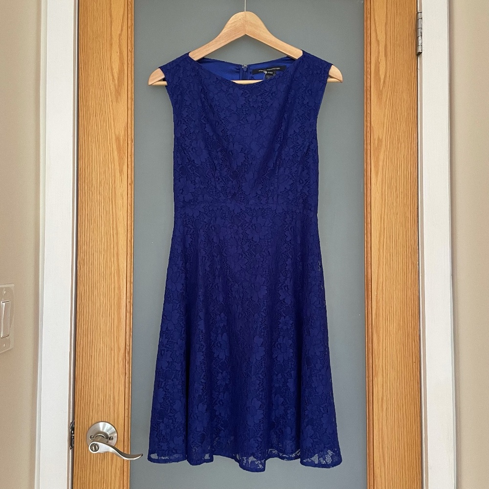 FRENCH CONNECTION 🦋 Monarch Blue Flared Dress